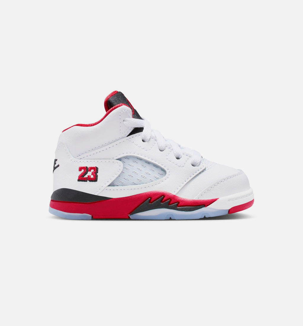 Air Jordan 5 Retro Fire Red Infant & Toddler Lifestyle Shoe - Fire Red/White