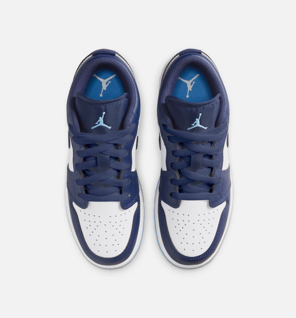 Air Jordan 1 Low Grade School Shoes - Midnight Navy/University Blue/White