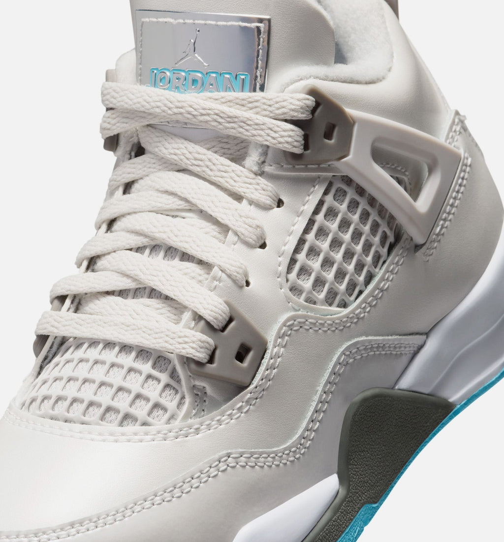 Air Jordan 4 Retro Blue Chill Preschool Shoe - Photon Dust/Blue Chill/Flat Pewter/White/Blue Tint