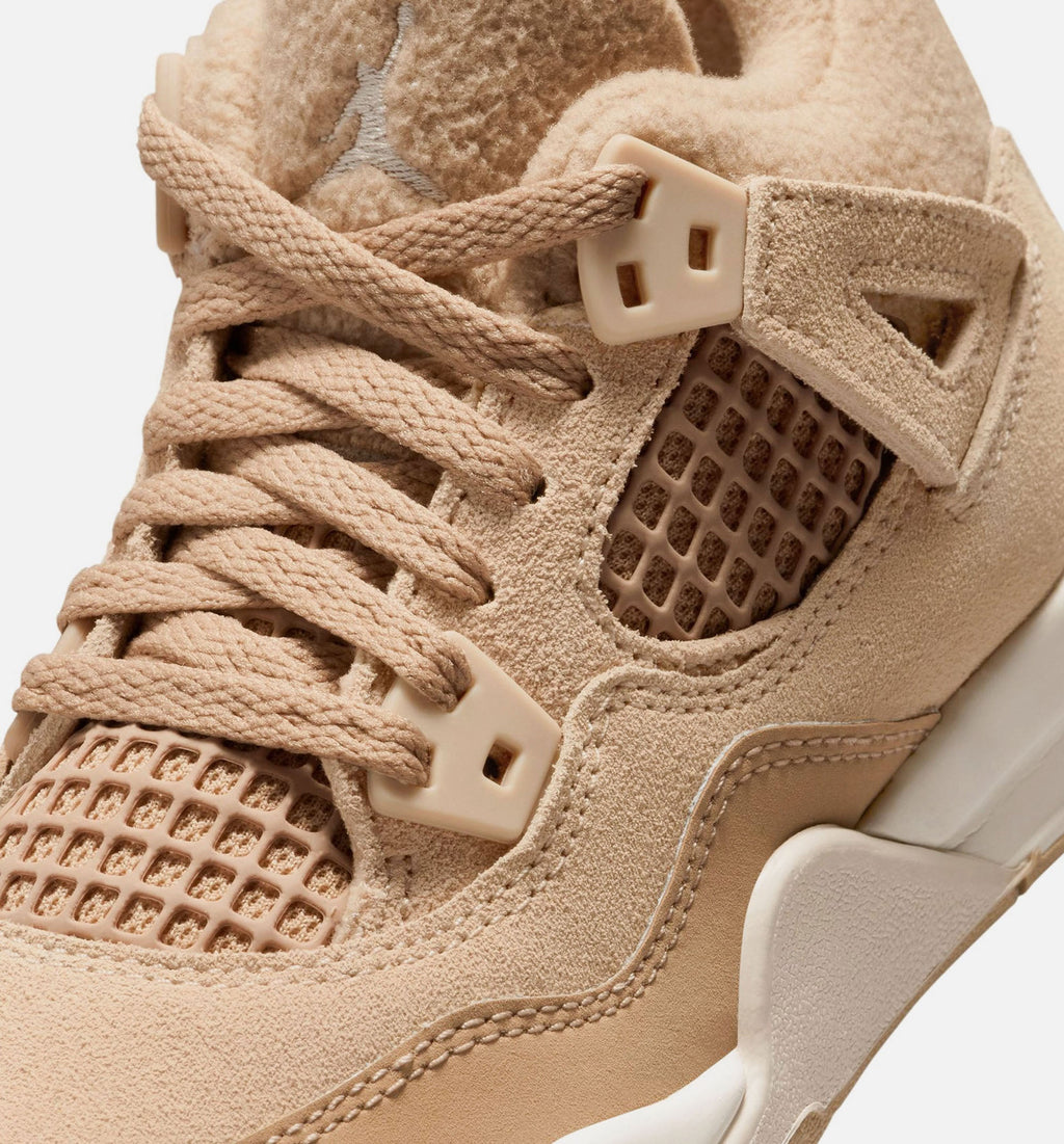 Air Jordan 4 Retro Cozy Girl Preschool Shoe - Hemp/Light Orewood Brown