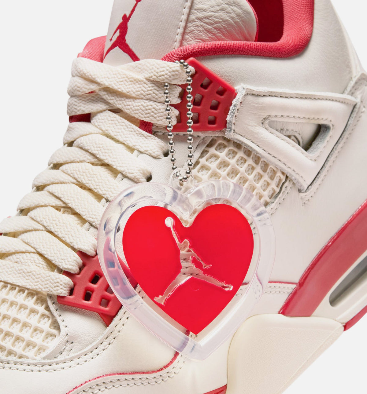 Air Jordan 4 Retro Valentine's Day Women's Lifestyle Shoe - Pale Ivory/Sierra Red/Tough Red