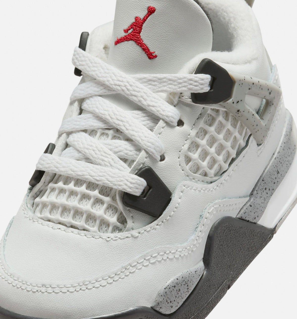 Air Jordan 4 Retro White Cement Infant & Toddler Lifestyle Shoe - Summit White/Fire Red/Cement Grey/Black