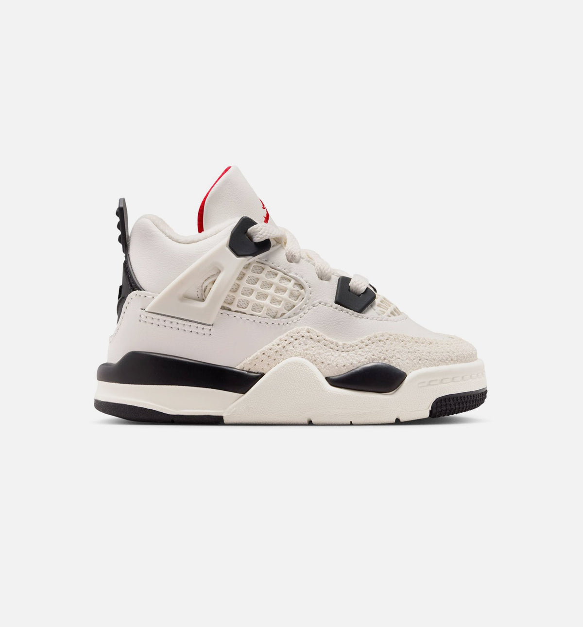 Air Jordan 4 Retro Flight Club Infant & Toddler Lifestyle Shoe - Sail/Black/University Red