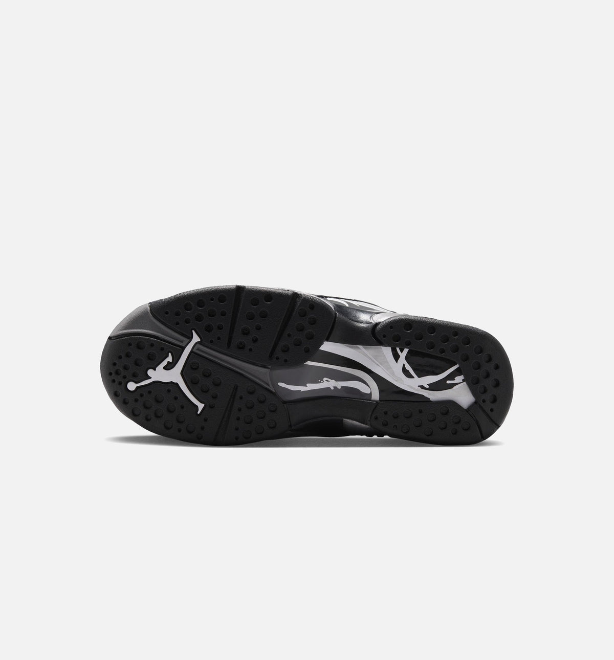 Air Jordan 8 Retro Chrome Black and Light Graphite Grade School Lifestyle Shoe - Black/White/Light Graphite