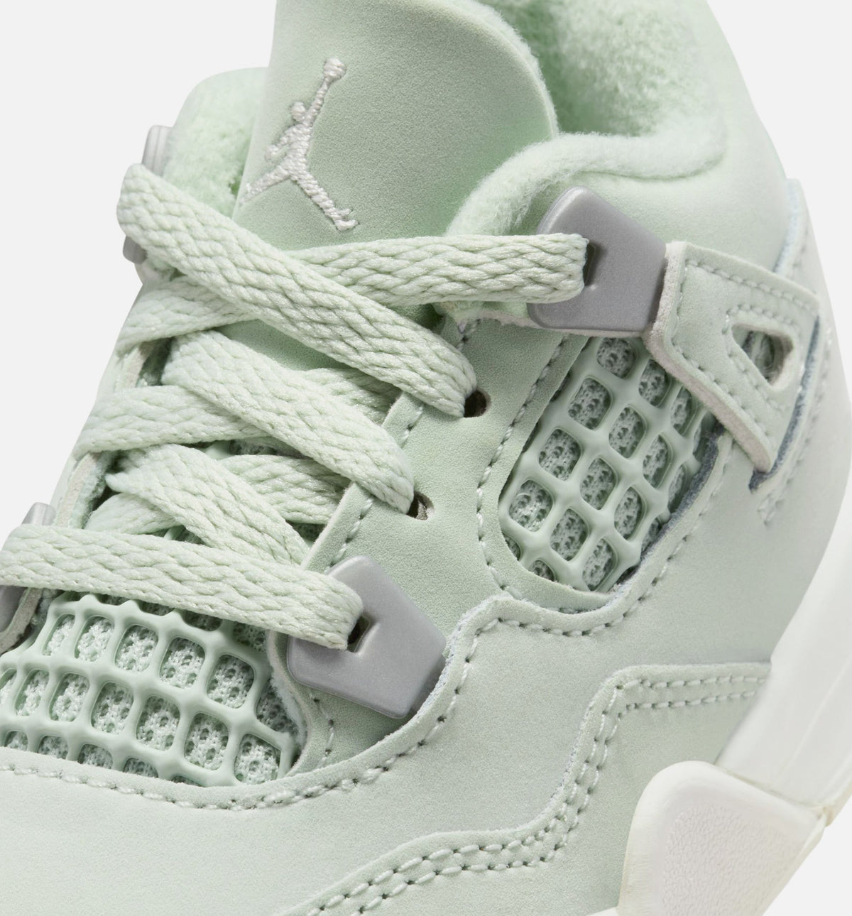 Air Jordan 4 Retro Abundance Infant & Toddler Shoe - Seafoam/Sail/Metallic Silver