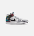 Air Jordan 1 Mid SE Men's Shoes - Black/White/Wolf Grey