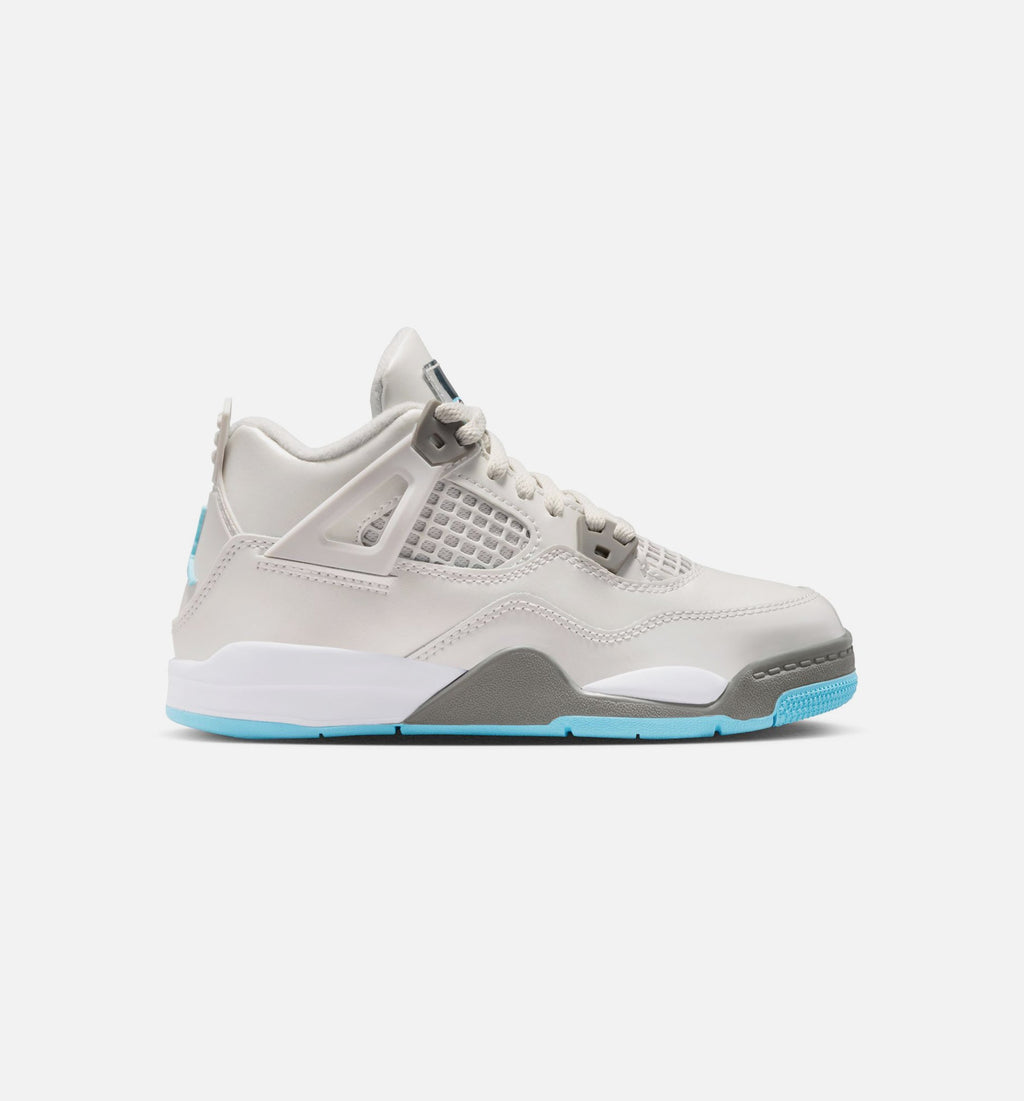 Air Jordan 4 Retro Blue Chill Preschool Shoe - Photon Dust/Blue Chill/Flat Pewter/White/Blue Tint