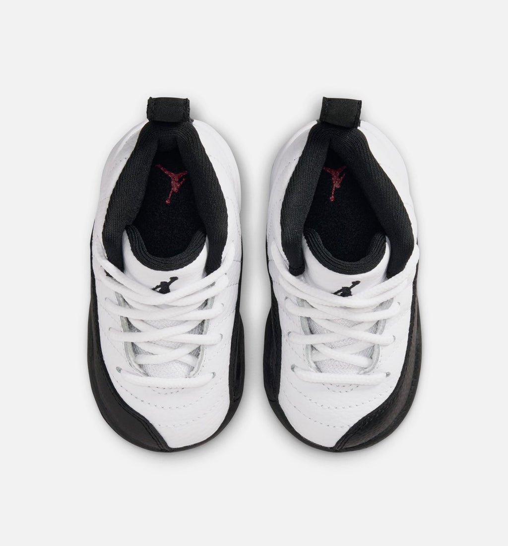 Air Jordan 12 Retro Taxi Infant & Toddler Lifestyle Shoe - White/Black/Taxi