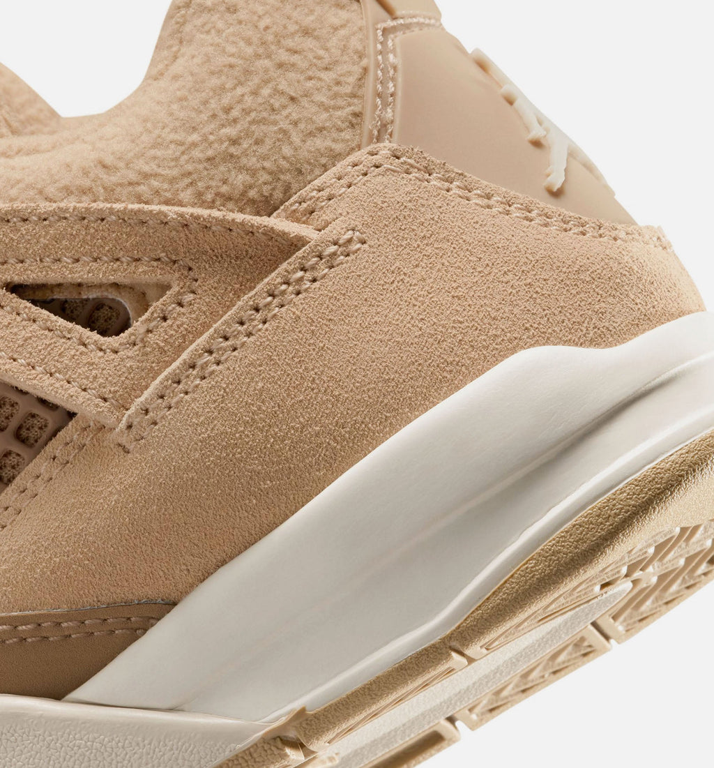 Air Jordan 4 Retro Cozy Girl Preschool Shoe - Hemp/Light Orewood Brown