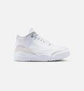 Air Jordan 3 Retro White & Metallic Silver Preschool Shoe - White/Metallic Silver