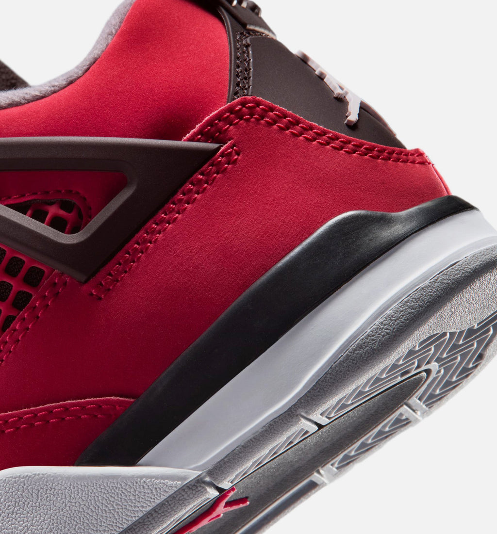 Air Jordan 4 Retro Toro Bravo Preschool Lifestyle Shoe - Fire Red/White/Black/Cement Grey