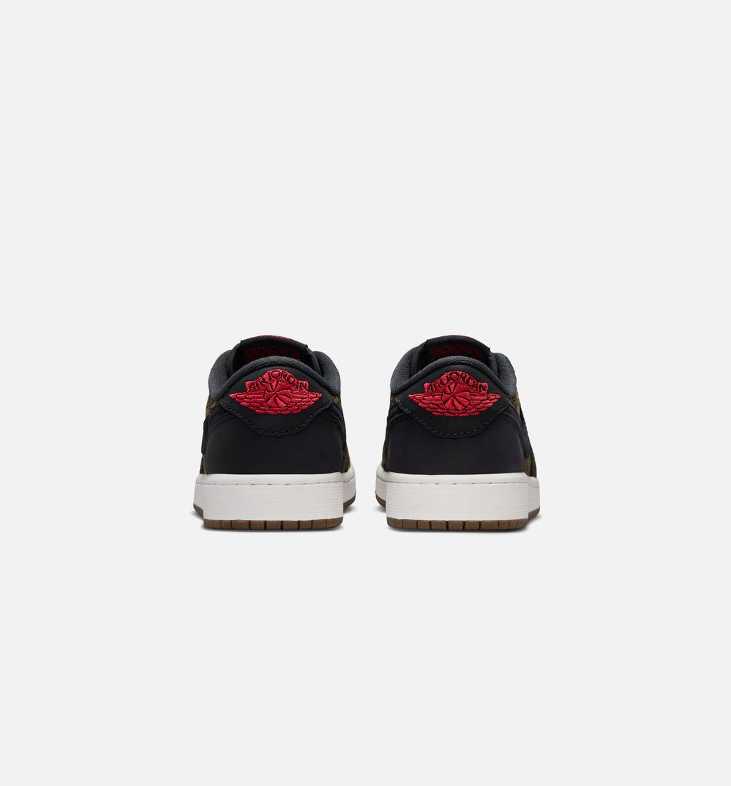 Air Jordan 1 Retro Low OG Laser Grade School Shoes - Black/Varsity Red/Summit White