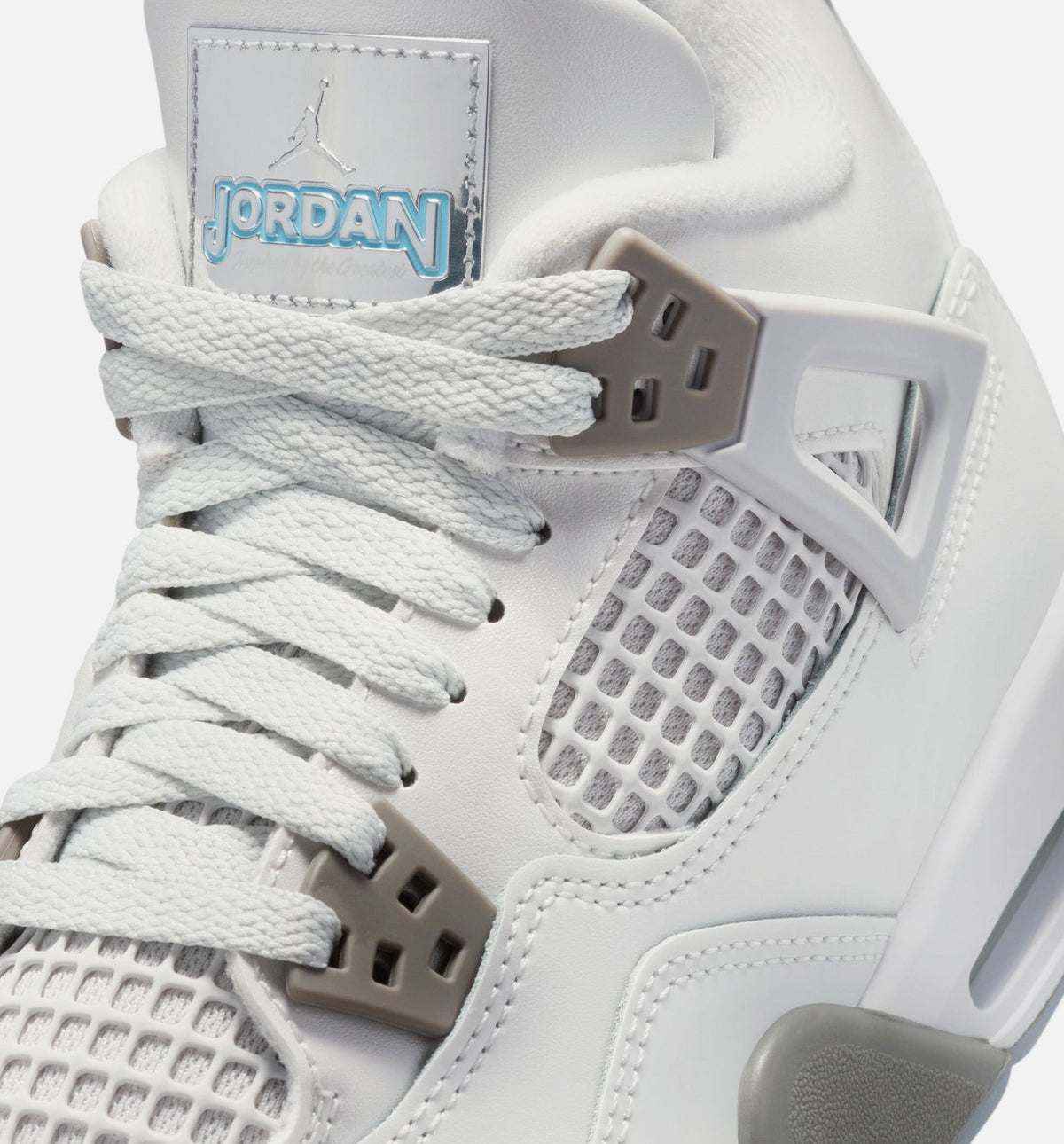 Air Jordan 4 Retro Blue Chill Grade School Shoe - Photon Dust/Blue Chill/Flat Pewter/White/Blue Tint