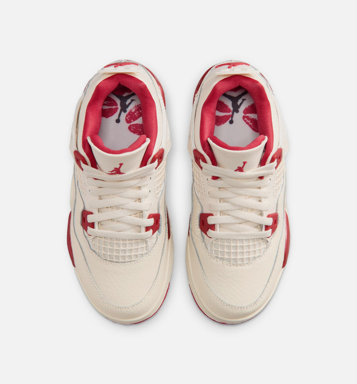 Air Jordan 4 Retro Valentine's Day Preschool Lifestyle Shoe - Pale Ivory/Sierra Red/Tough Red