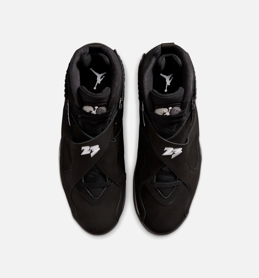 Air Jordan 8 Retro Chrome Black and Light Graphite Men's Lifestyle Shoe - Black/White/Light Graphite