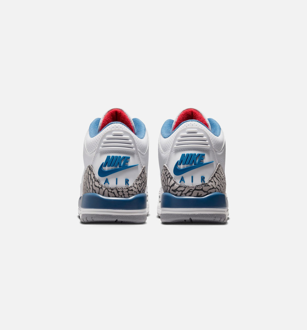 Air Jordan 3 Retro OG True Blue Grade School Shoe - White/Fire Red/True Blue