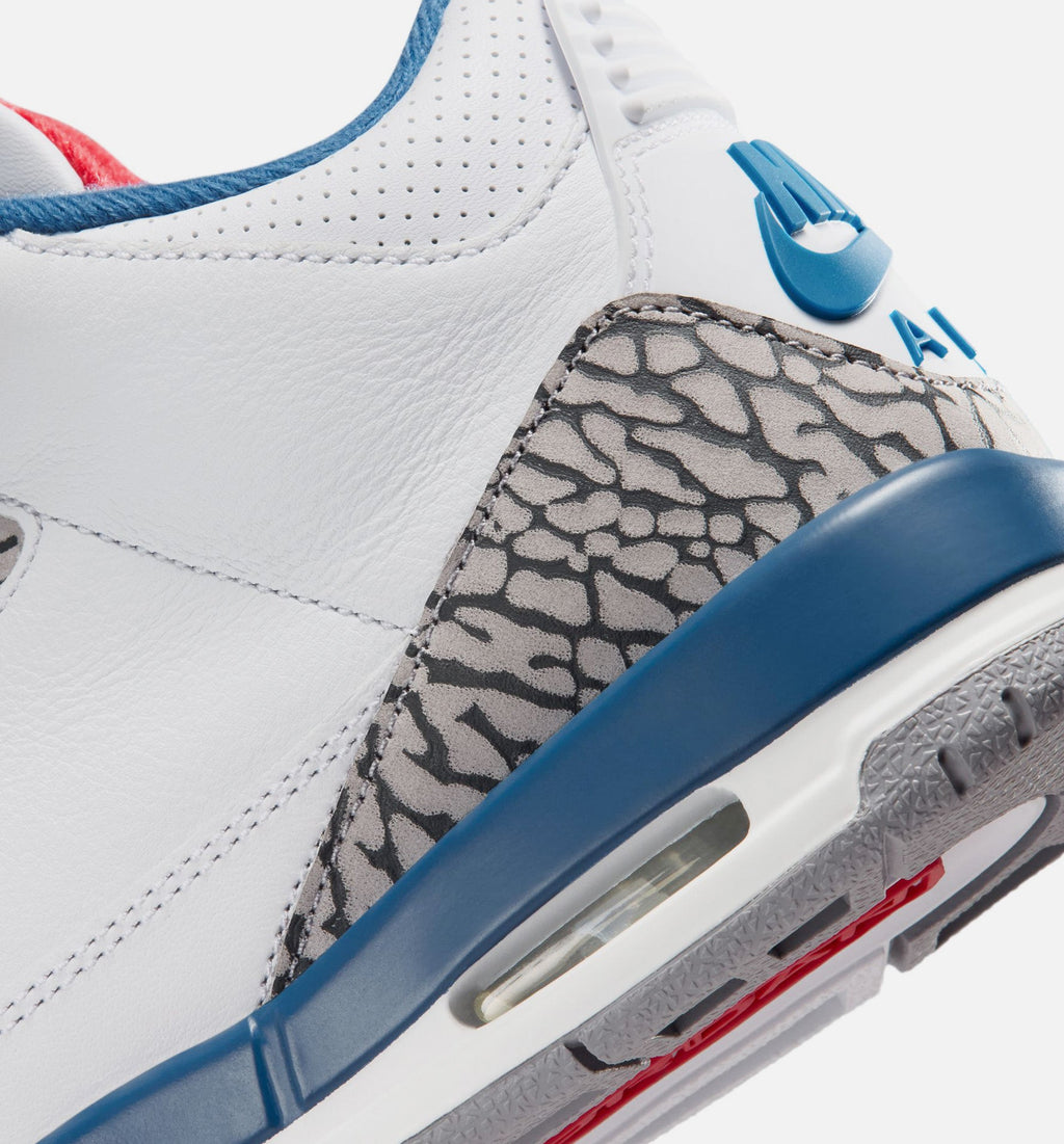 Air Jordan 3 Retro OG True Blue Grade School Shoe - White/Fire Red/True Blue