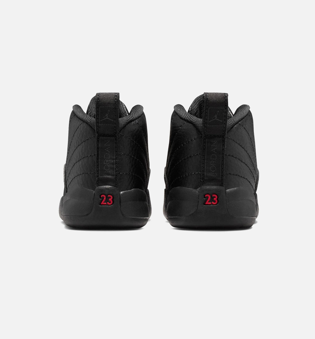 Air Jordan 12 Retro Bloodline Infant & Toddler Lifestyle Shoe - Black/Varsity Red