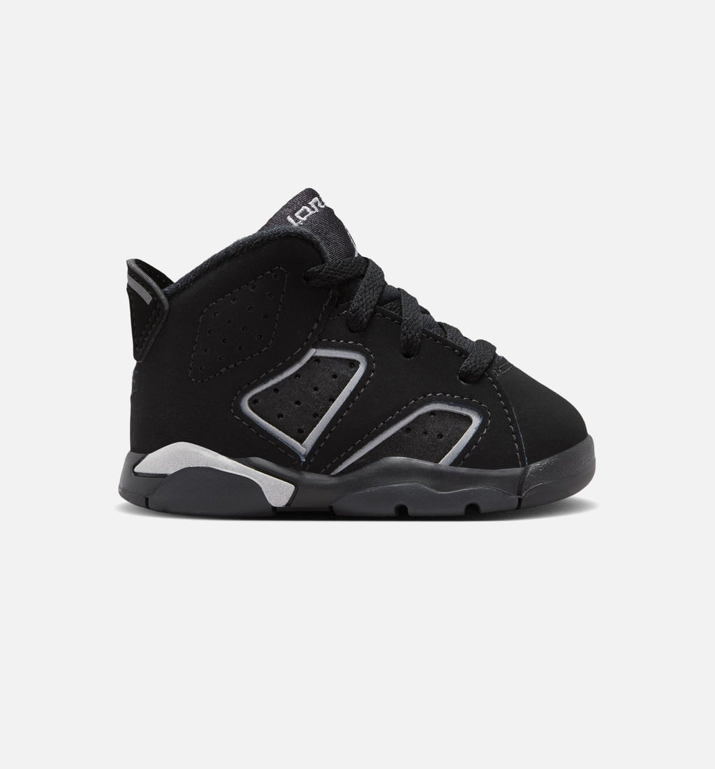 Air Jordan 6 Cap & Gown Infant & Toddler Lifestyle Shoe - Black/Reflective Silver/Black