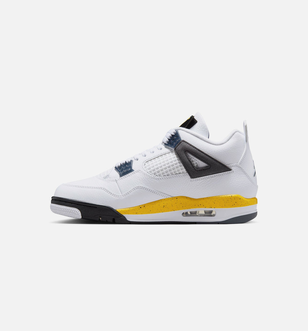 Air Jordan 4 Retro Rare Air Tour Yellow Men's Lifestyle Shoe - White/Dark Blue Grey/Black/Tour Yellow