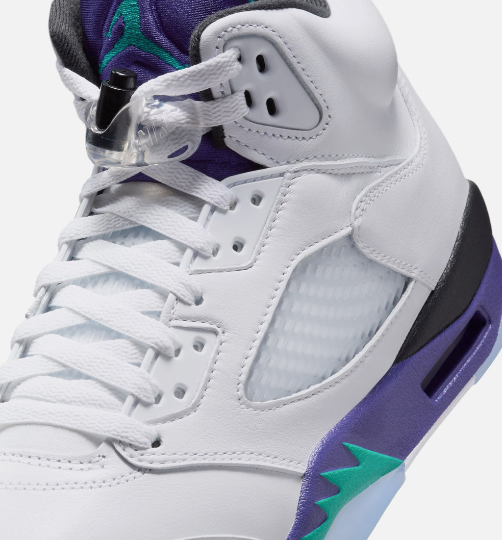 Air Jordan 5 Retro Grape Men's Lifestyle Shoe - White/New Emerald/Grape Ice/Black