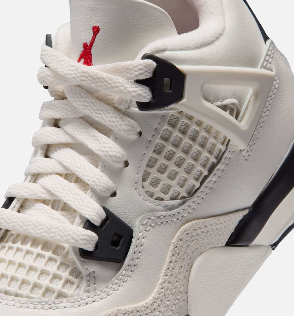 Air Jordan 4 Retro Flight Club Preschool Lifestyle Shoe - Sail/Black/University Red