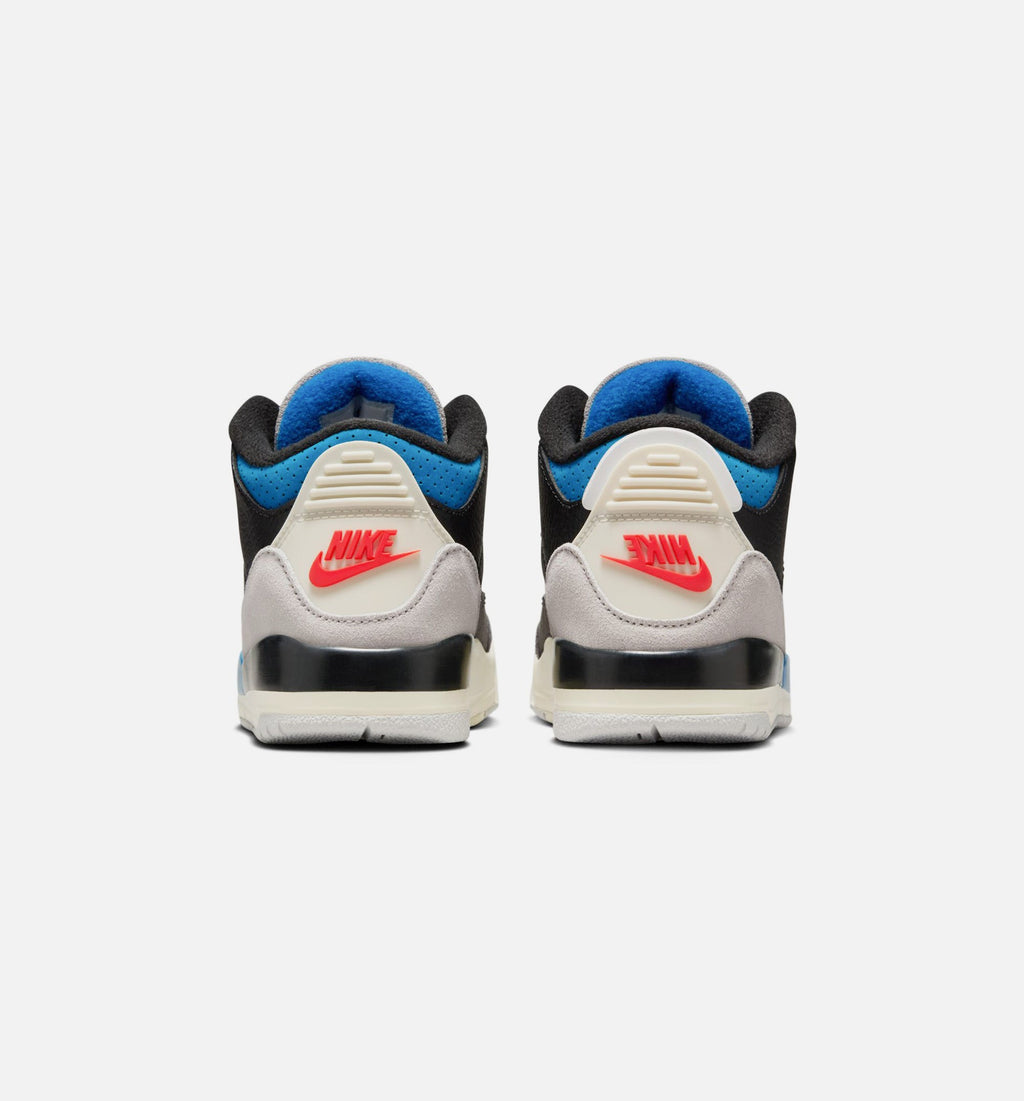 Air Jordan 3 Retro OG Rare Air Preschool Shoe - Black/Chile Red/Neutral Grey