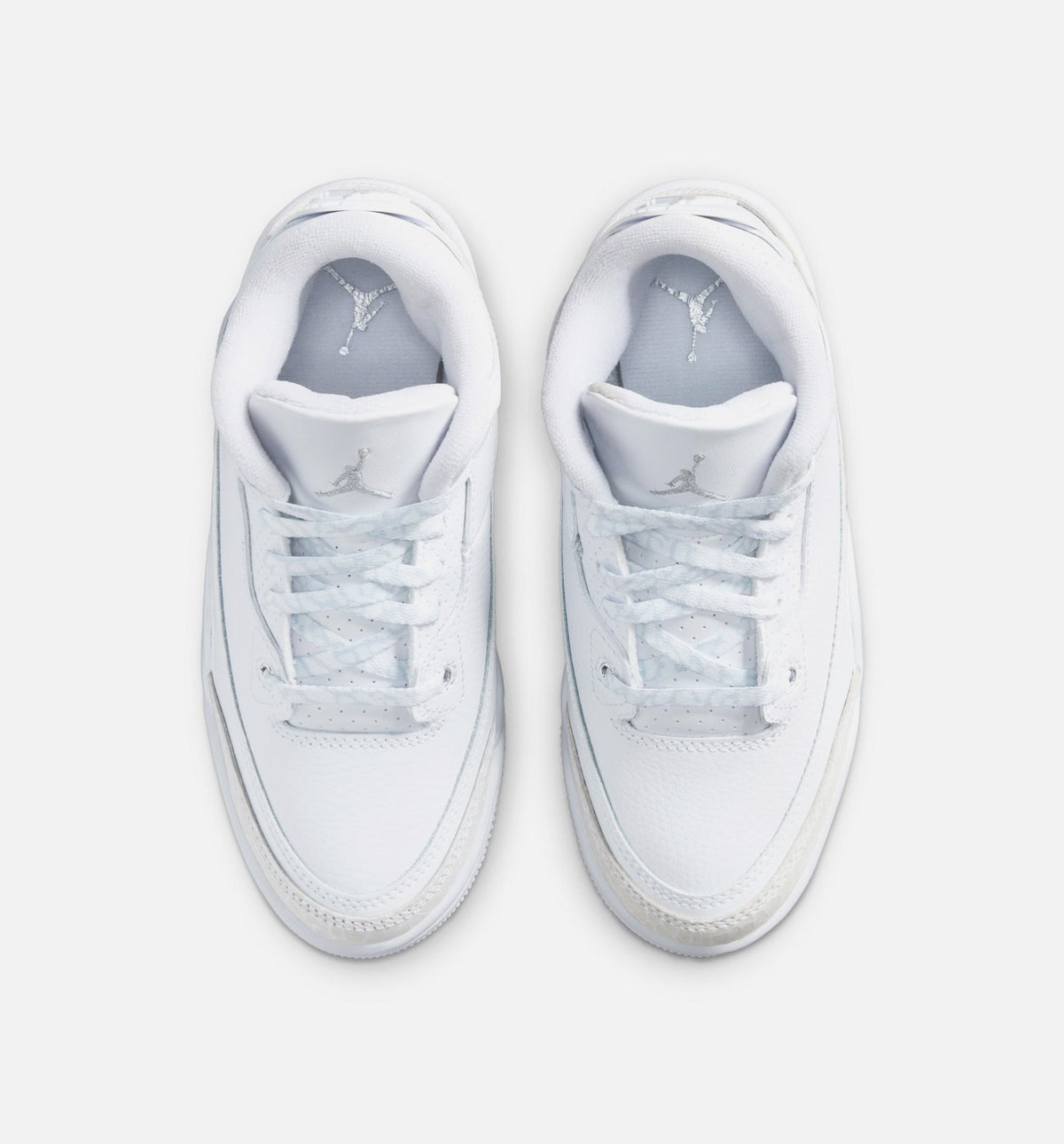 Air Jordan 3 Retro White & Metallic Silver Preschool Shoe - White/Metallic Silver