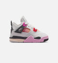 Air Jordan 4 Retro Comic Infant & Toddler Shoe - Off-White/Fire Pink/Anthracite