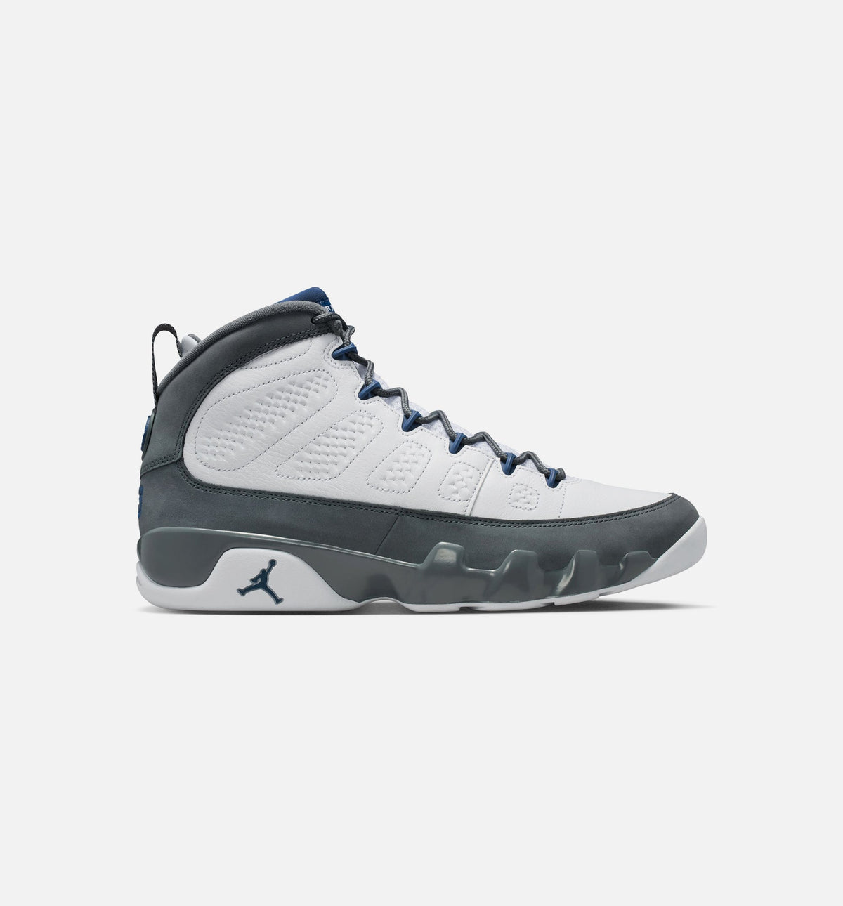Air Jordan 9 Retro Flint Grey and French Blue Men's Lifestyle Shoe - White/French Blue/Flint Grey