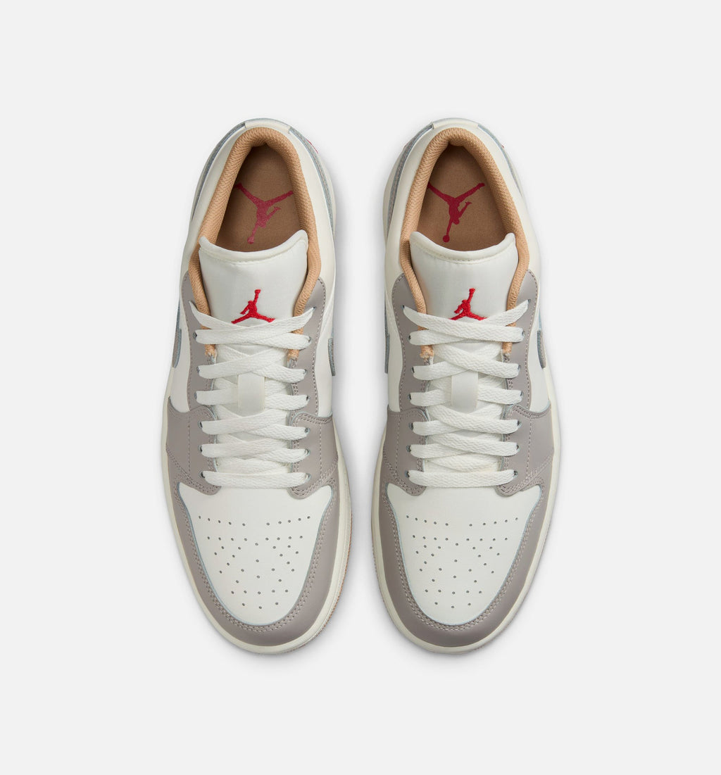 Air Jordan 1 Low Men's Shoes - Sail/Fire Red/College Grey/Hemp