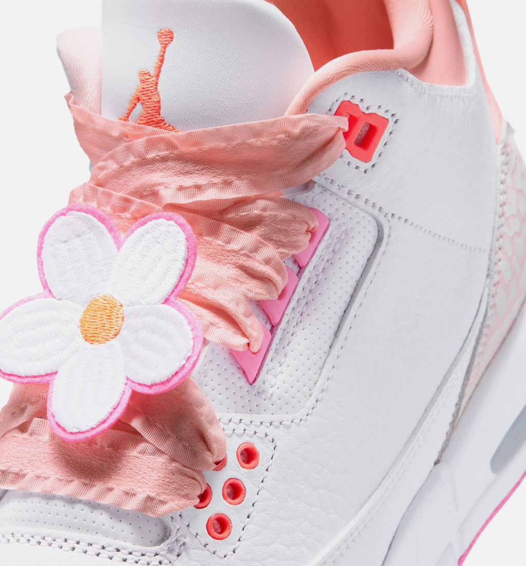 Air Jordan 3 Retro Spring Flowers Grade School Shoe - Pearl Pink/Pink Bloom/Pink Glow/Hyper Orange
