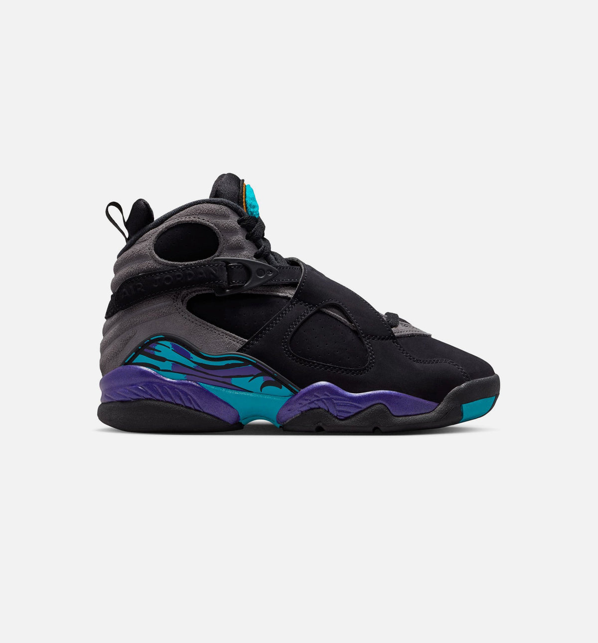 Air Jordan 8 Retro Aqua Grade School Lifestyle Shoe - Black/Multi-Color/Bright Concord/Multi-Color
