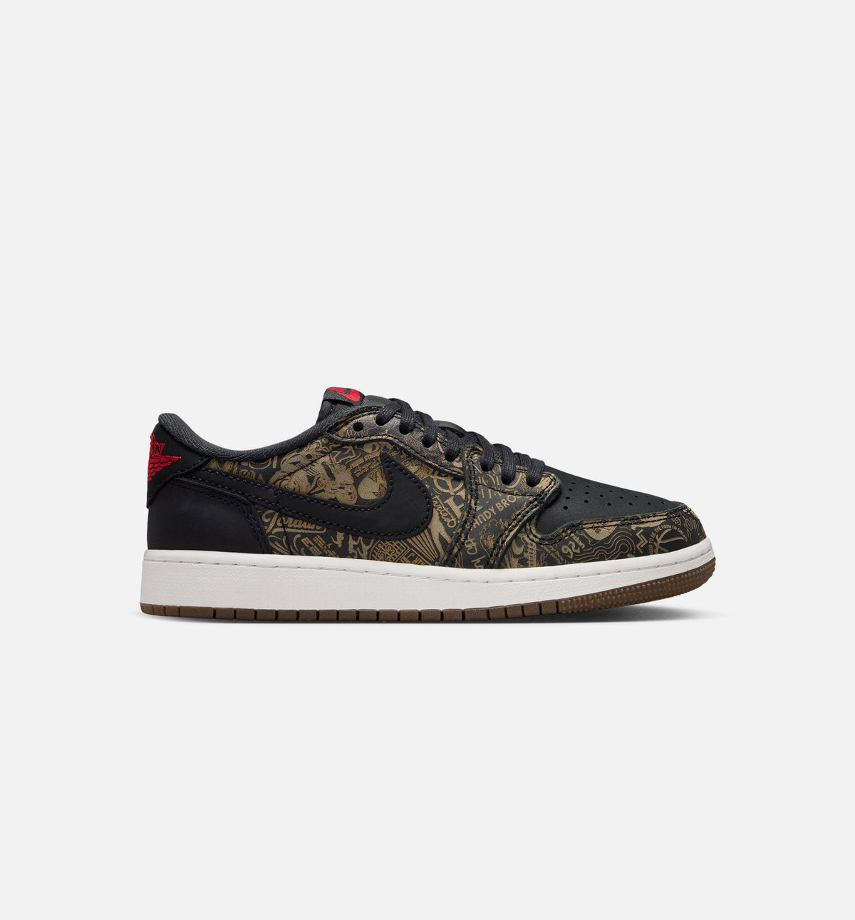 Air Jordan 1 Retro Low OG Laser Grade School Shoes - Black/Varsity Red/Summit White
