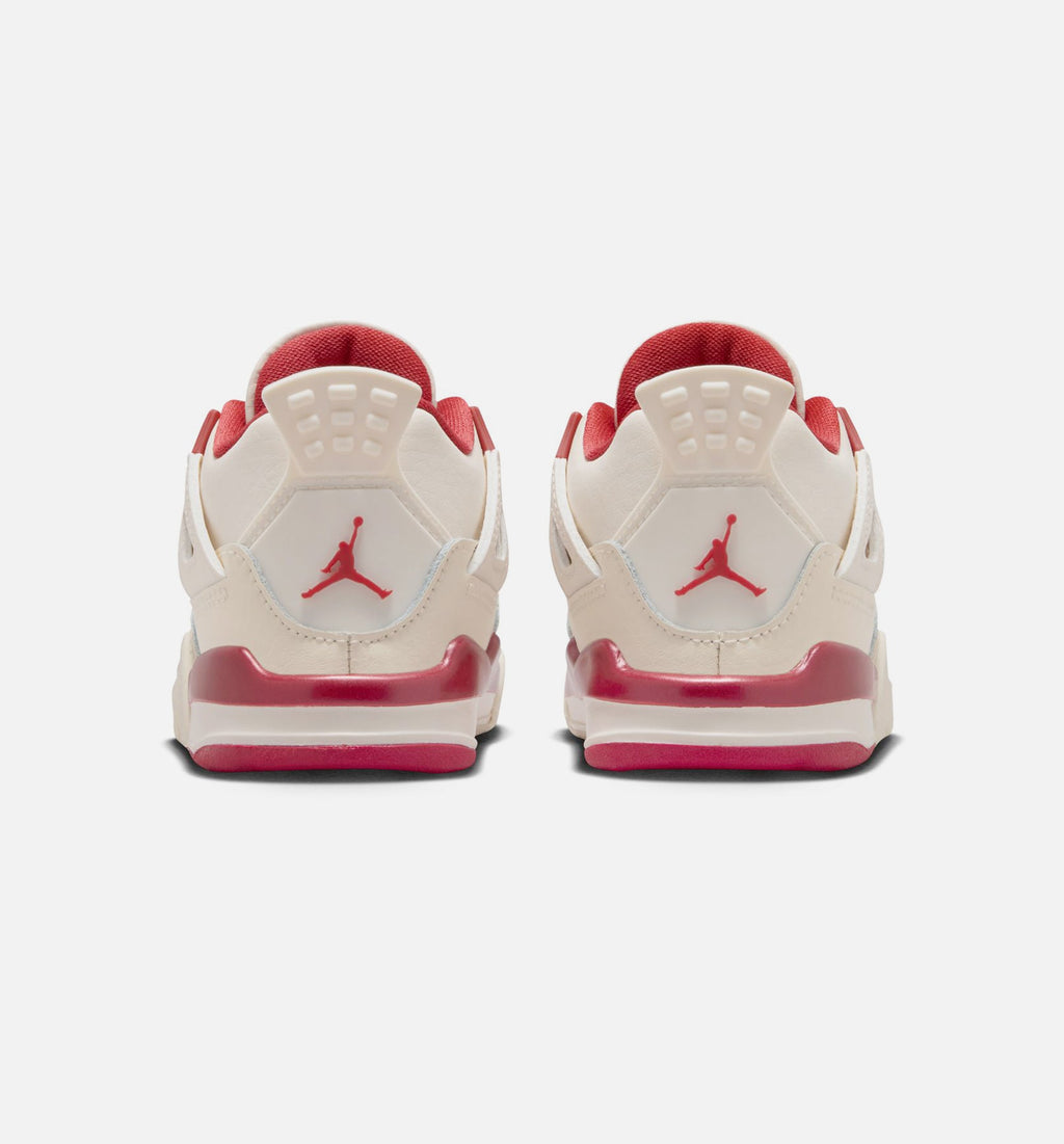 Air Jordan 4 Retro Valentine's Day Infant & Toddler Lifestyle Shoe - Pale Ivory/Sierra Red/Tough Red