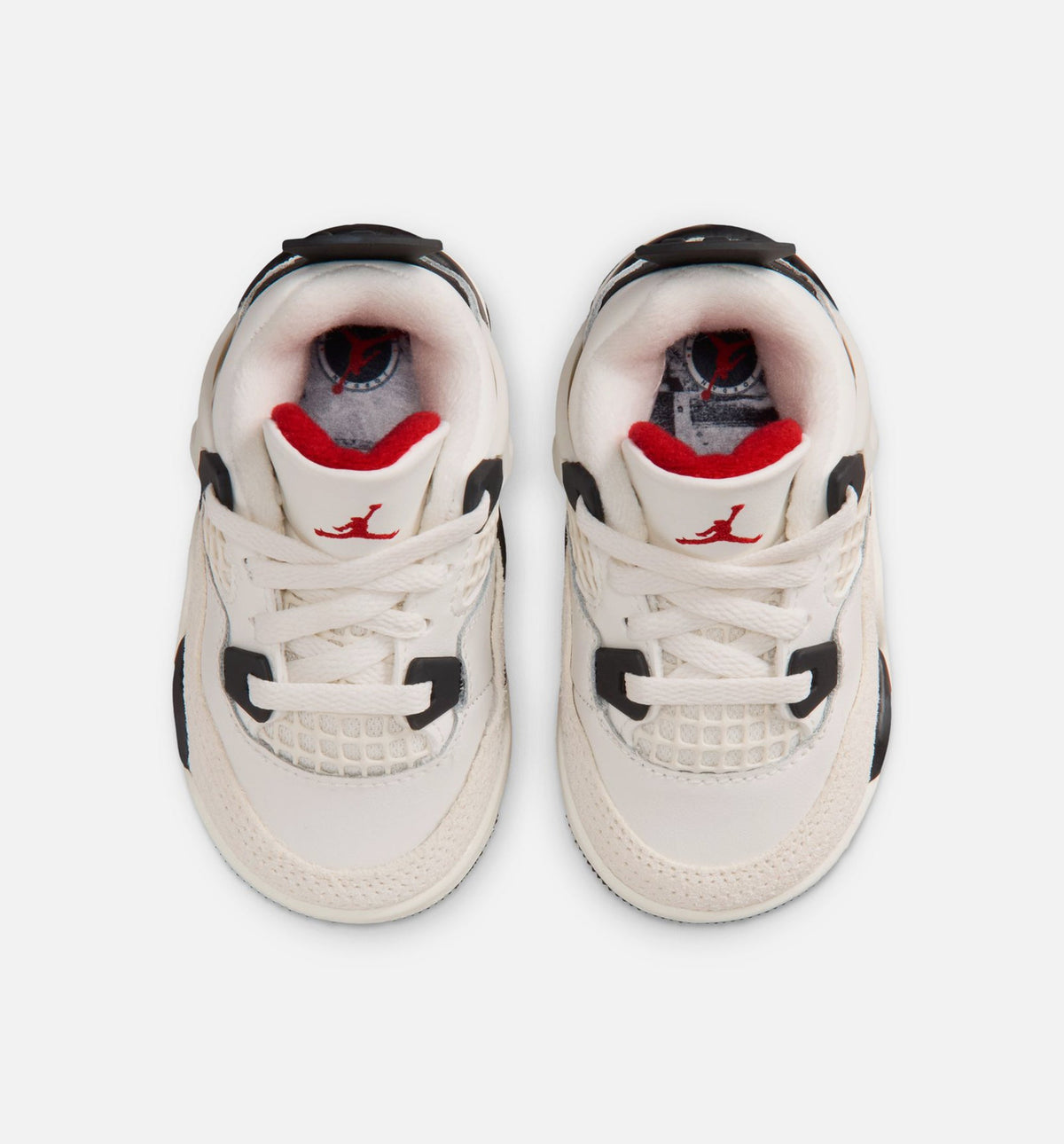 Air Jordan 4 Retro Flight Club Infant & Toddler Lifestyle Shoe - Sail/Black/University Red