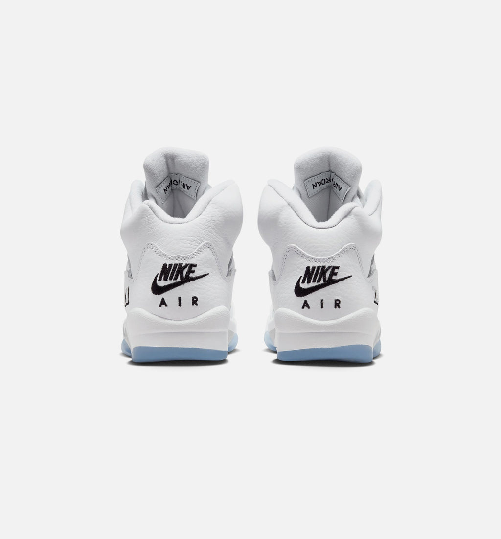 Air Jordan 5 Retro OG White Metallic Grade School Lifestyle Shoe - White/Black/Metallic Silver