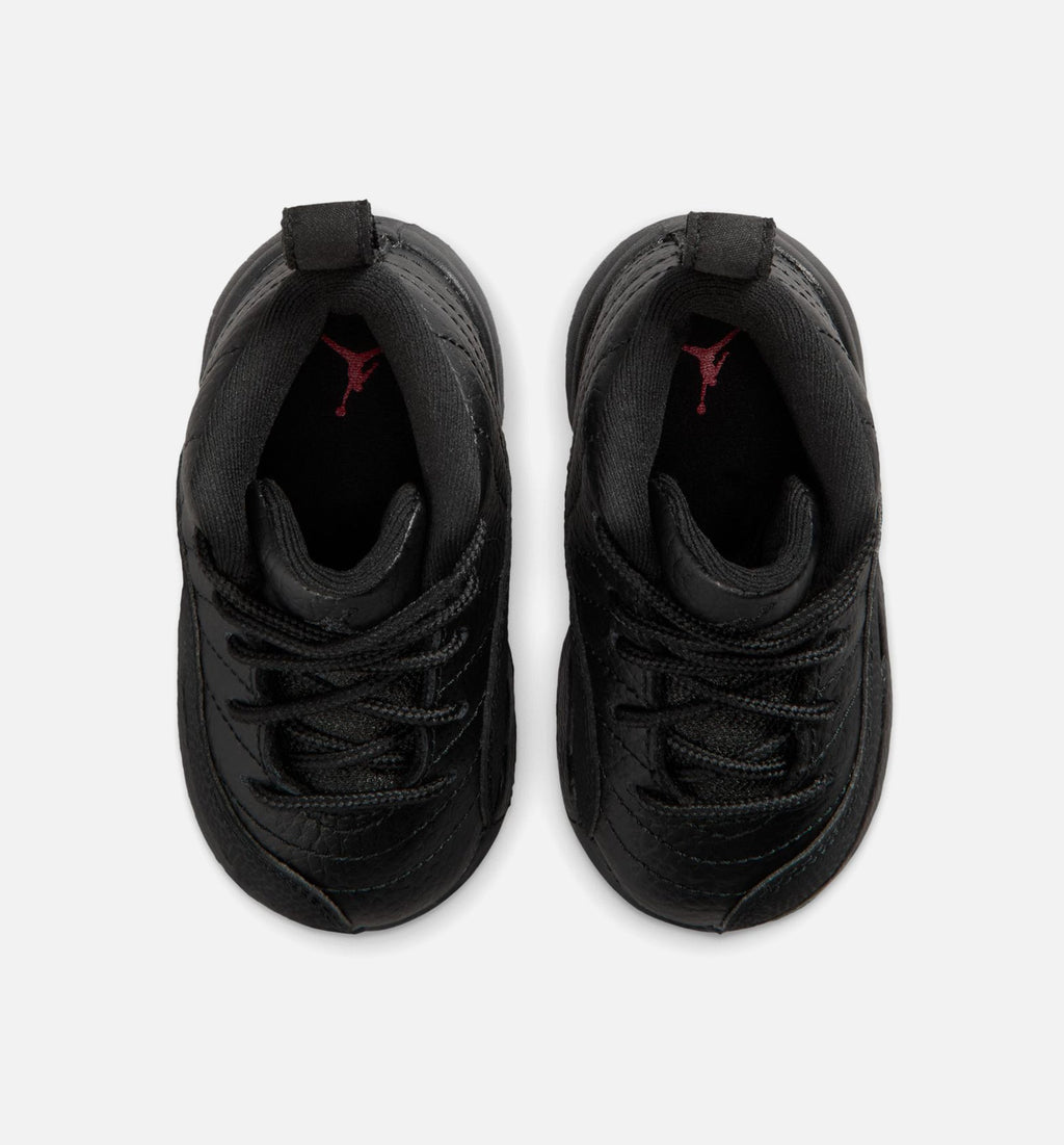 Air Jordan 12 Retro Bloodline Infant & Toddler Lifestyle Shoe - Black/Varsity Red