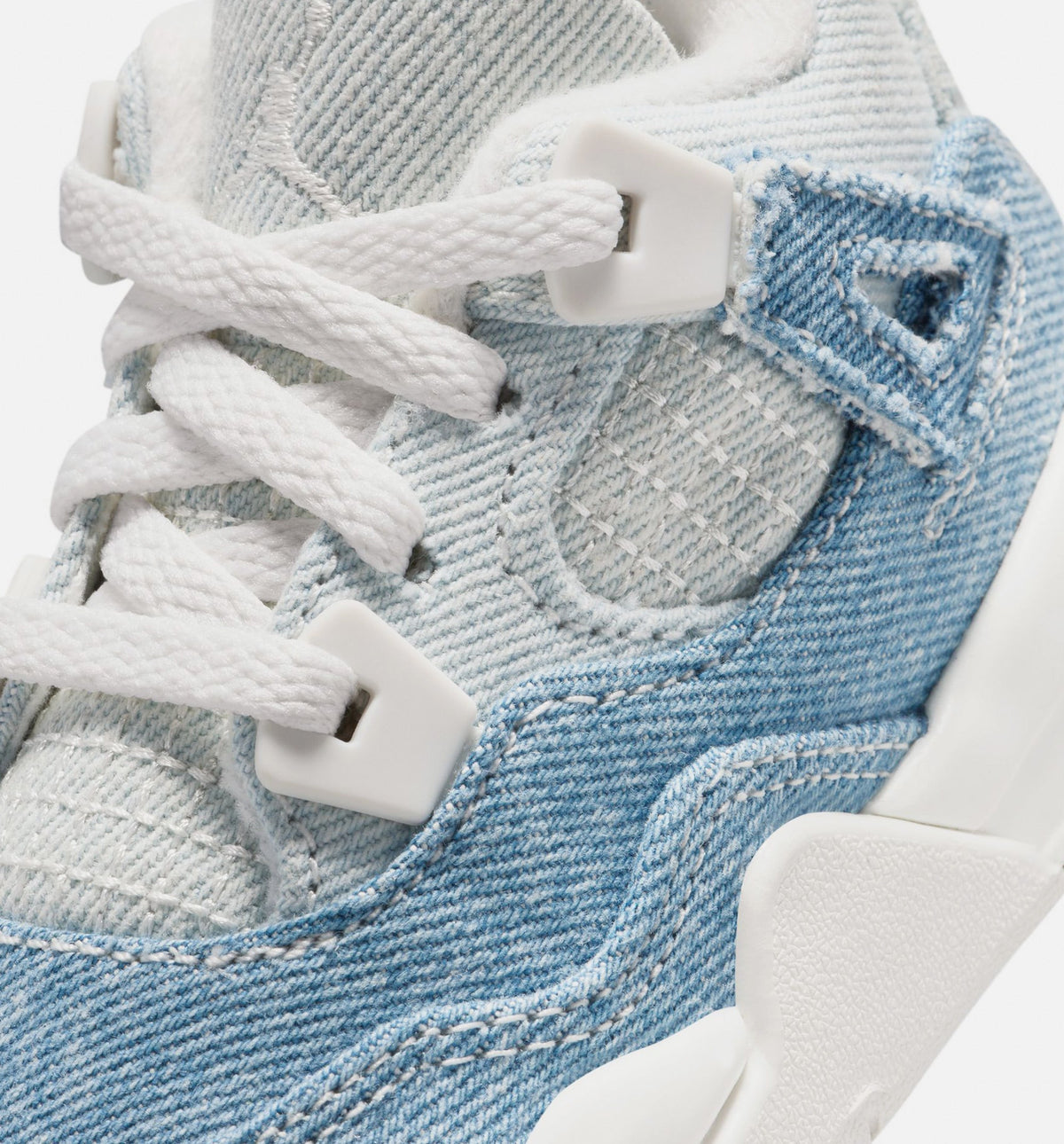 Air Jordan 4 Retro Worn Blue Infant & Toddler Lifestyle Shoe - Sail/Worn Blue/Metallic Gold