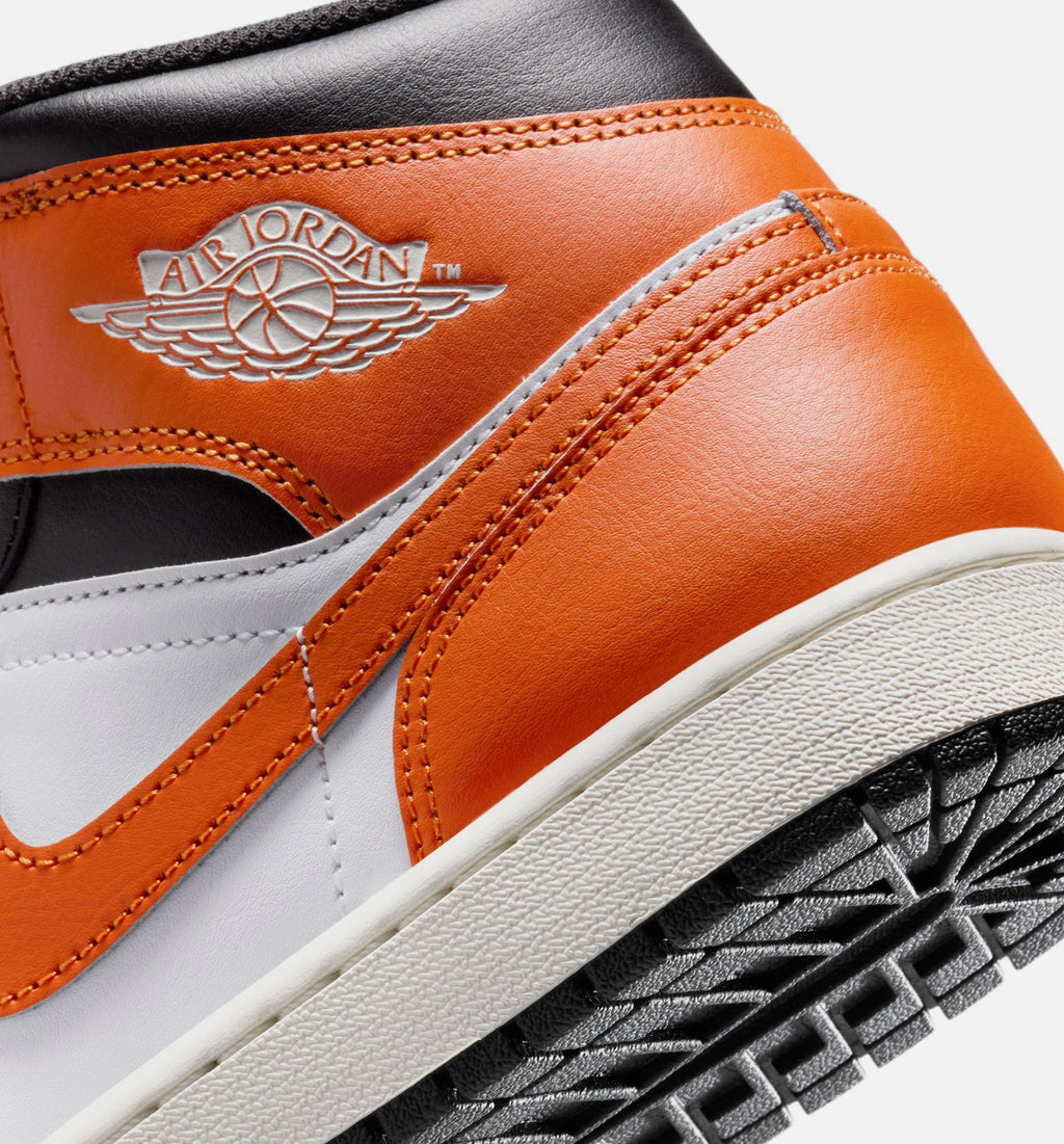 Air Jordan 1 Mid Men's Shoes - Starfish/White/Sail/Black