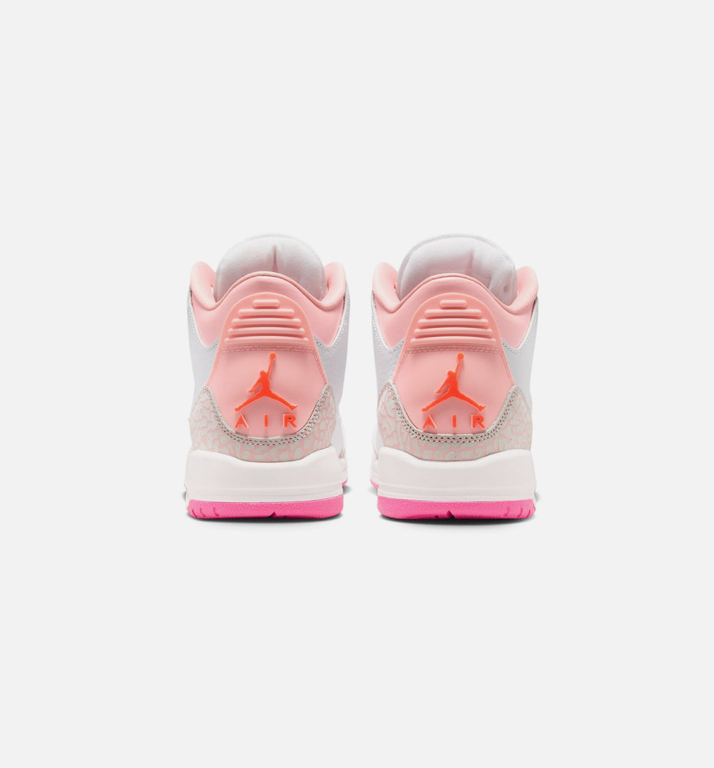 Air Jordan 3 Retro Spring Flowers Grade School Shoe - Pearl Pink/Pink Bloom/Pink Glow/Hyper Orange