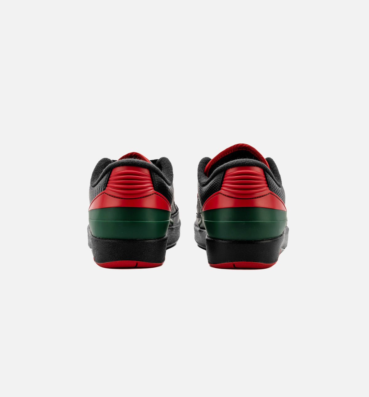 Air Jordan 2 Retro Low Christmas Grade School Shoes - Black/Fire Red/Cement Grey