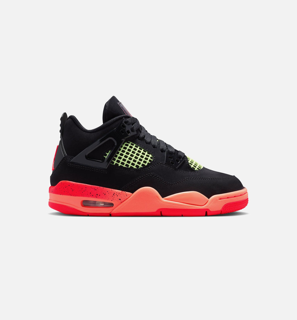 Air Jordan 4 Retro Black Infrared 23 Grade School Shoe - Black/Infrared 23/Bright Mango