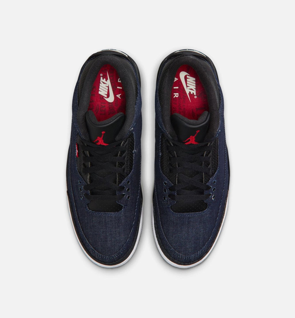 Air Jordan 3 x Levi's Indigo and Gym Red Men's Lifestyle Shoe - Denim/Black/Sail