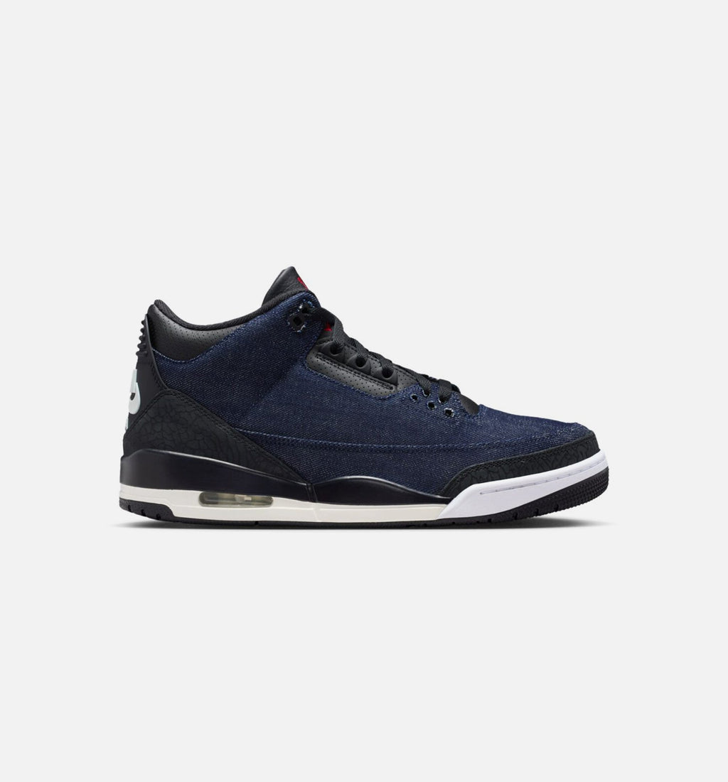 Air Jordan 3 x Levi's Indigo and Gym Red Men's Lifestyle Shoe - Denim/Black/Sail